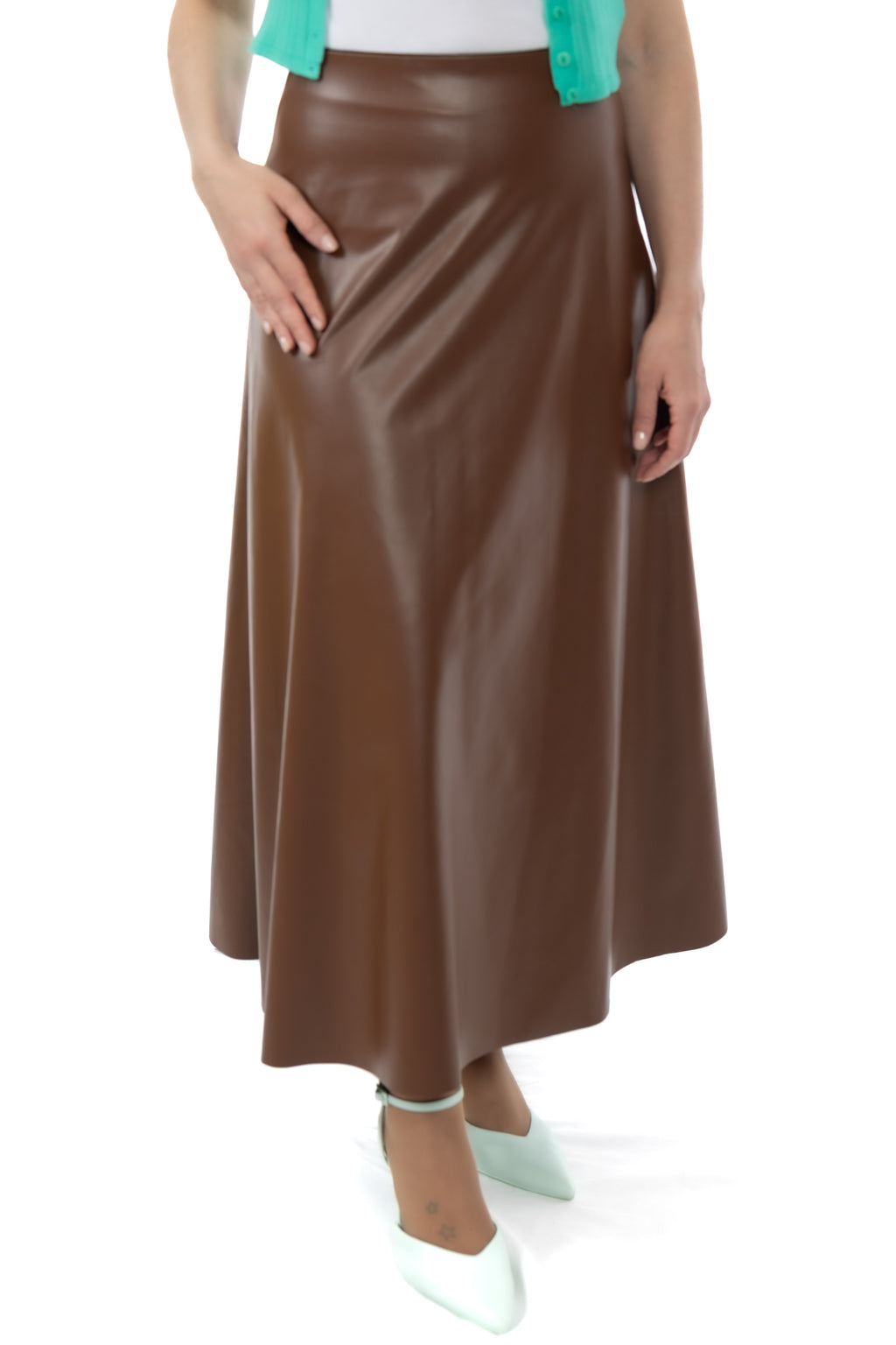 Μidi Φούστα από Ελαστική Δερματίνη