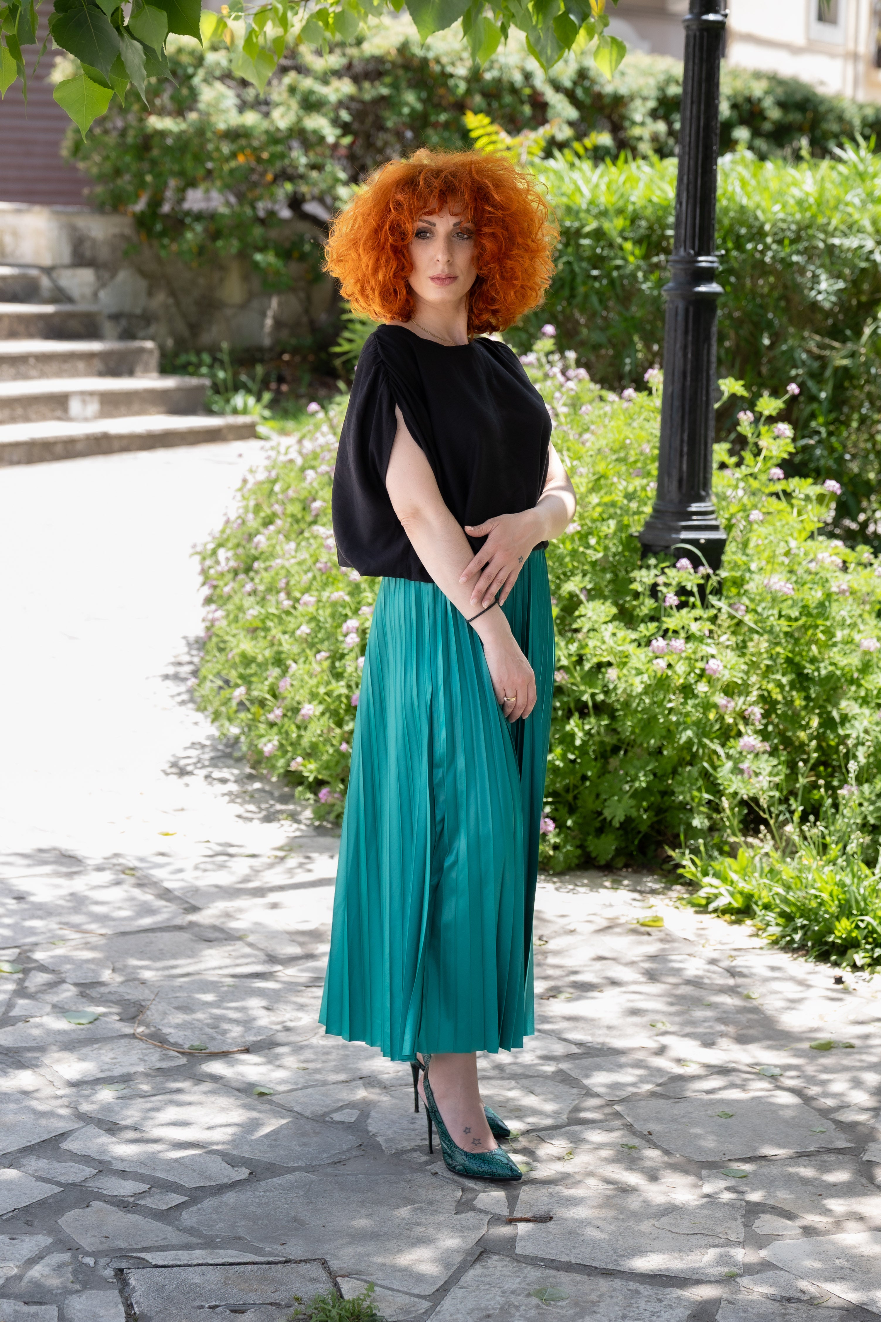 Πλισέ midi φούστα One Size