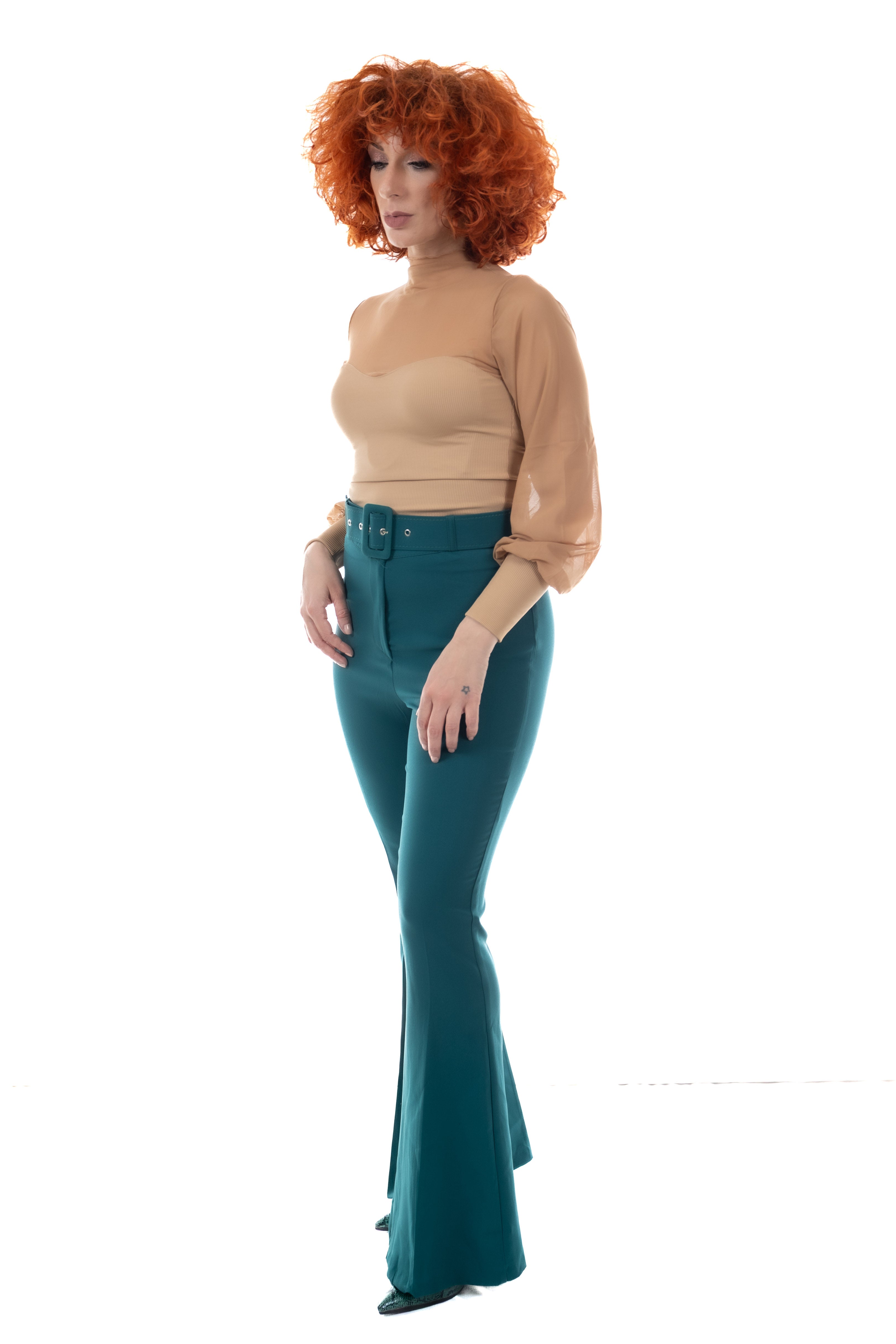 Ψηλόμεσο Παντελόνι με Ζώνη Καμπάνα