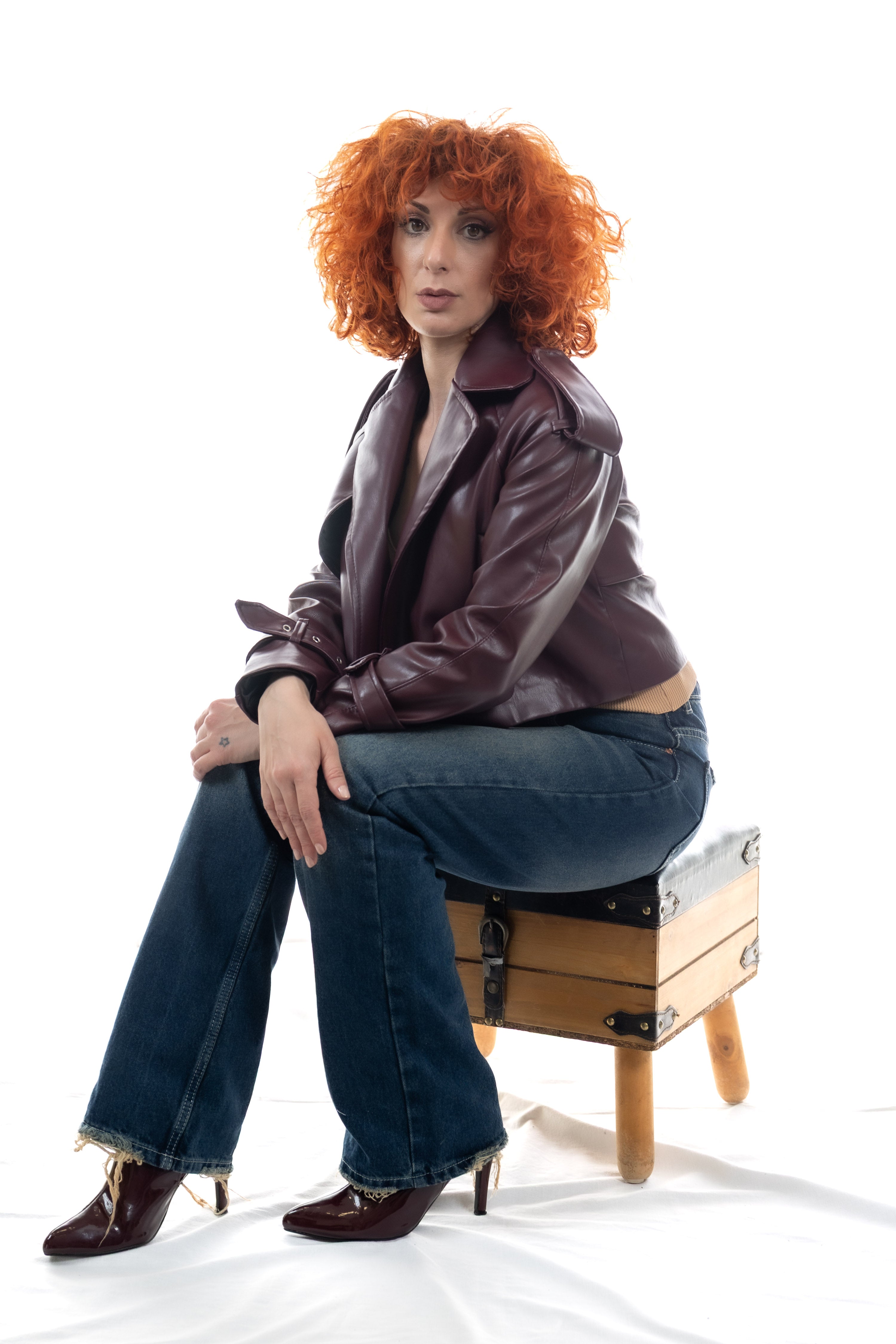 Τζιν Mom Fit με Ξέφτια