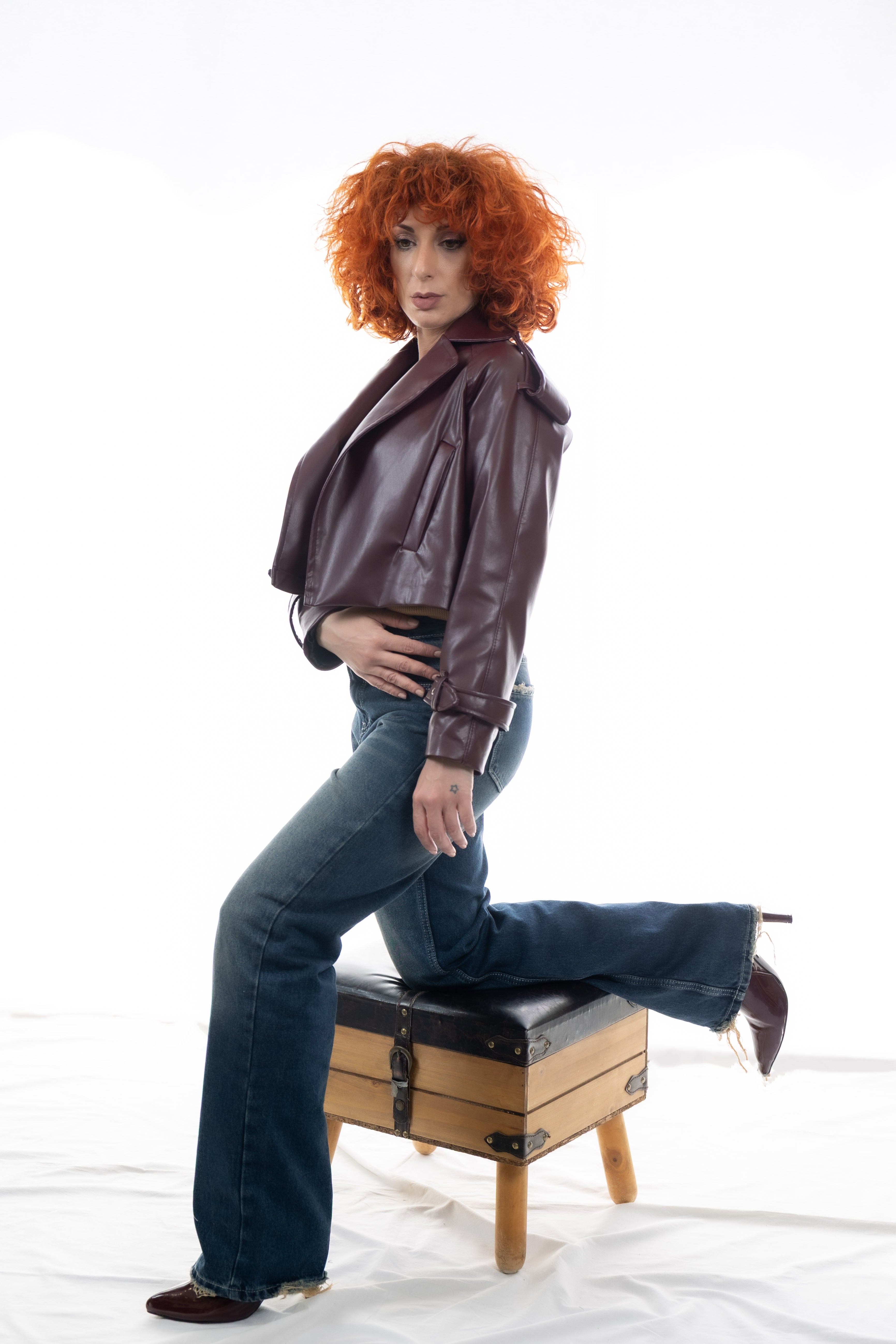 Τζιν Mom Fit με Ξέφτια