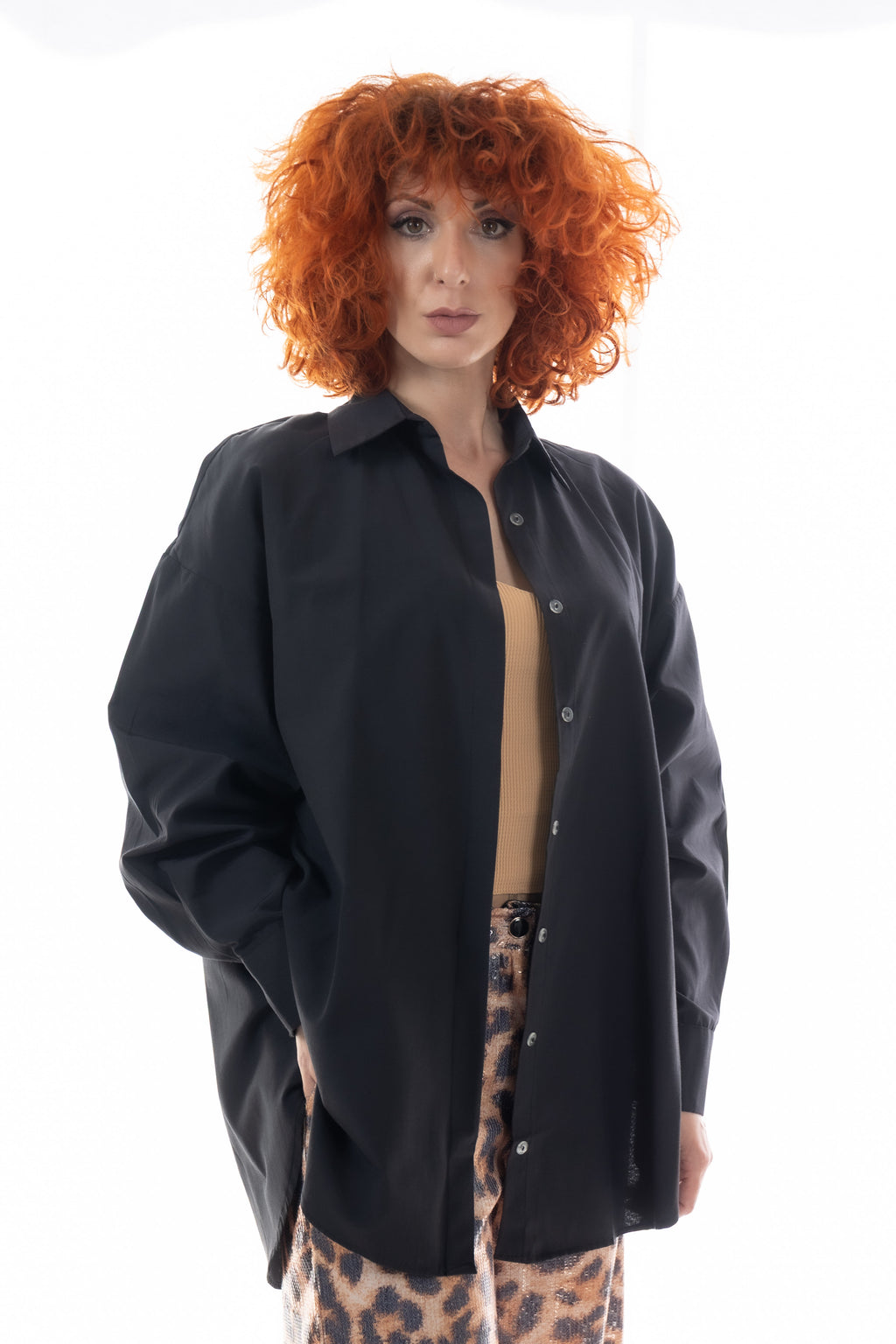 Oversized Πουκάμισο Με Κρυφό Κούμπωμα