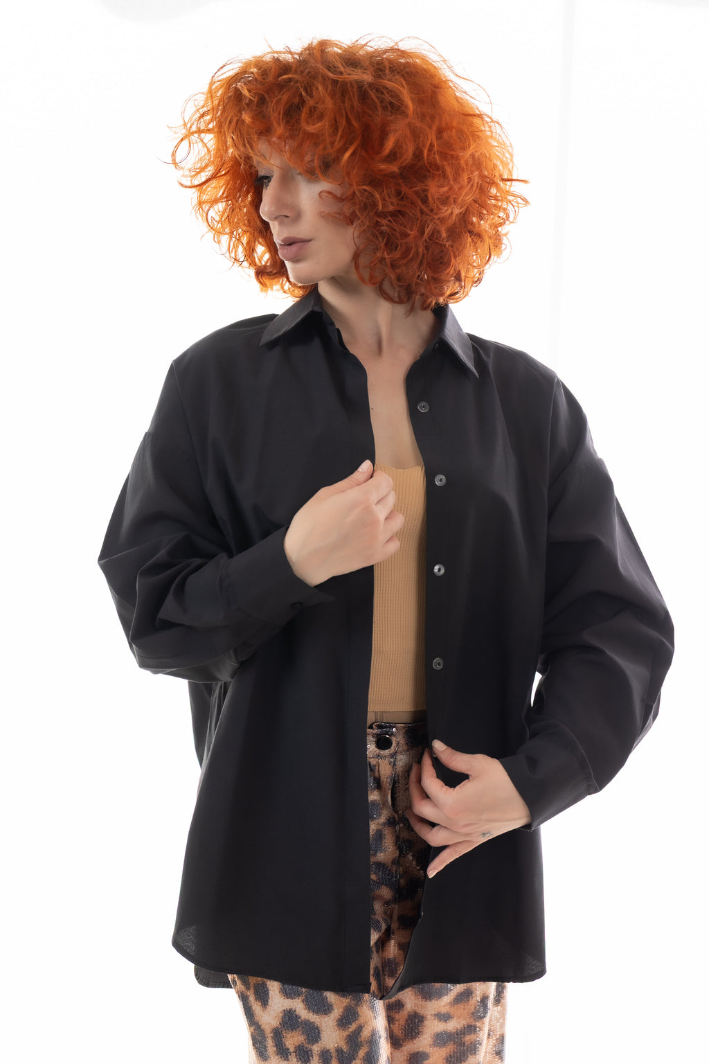 Oversized Πουκάμισο Με Κρυφό Κούμπωμα