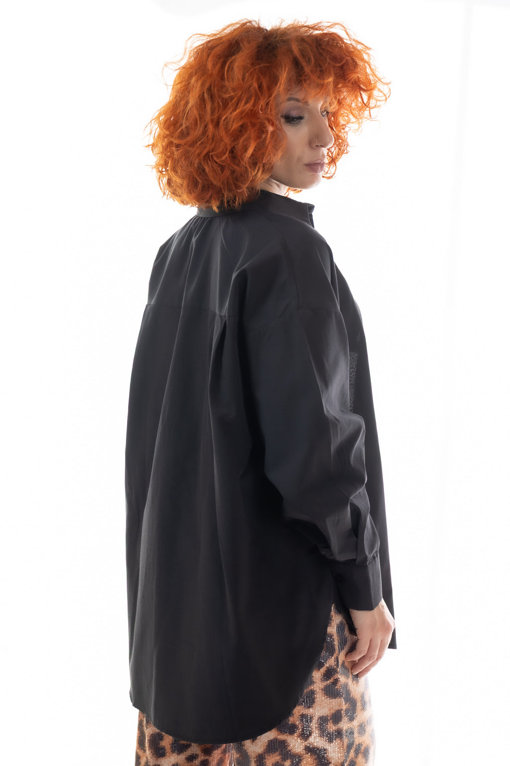 Oversized Πουκάμισο Με Κρυφό Κούμπωμα