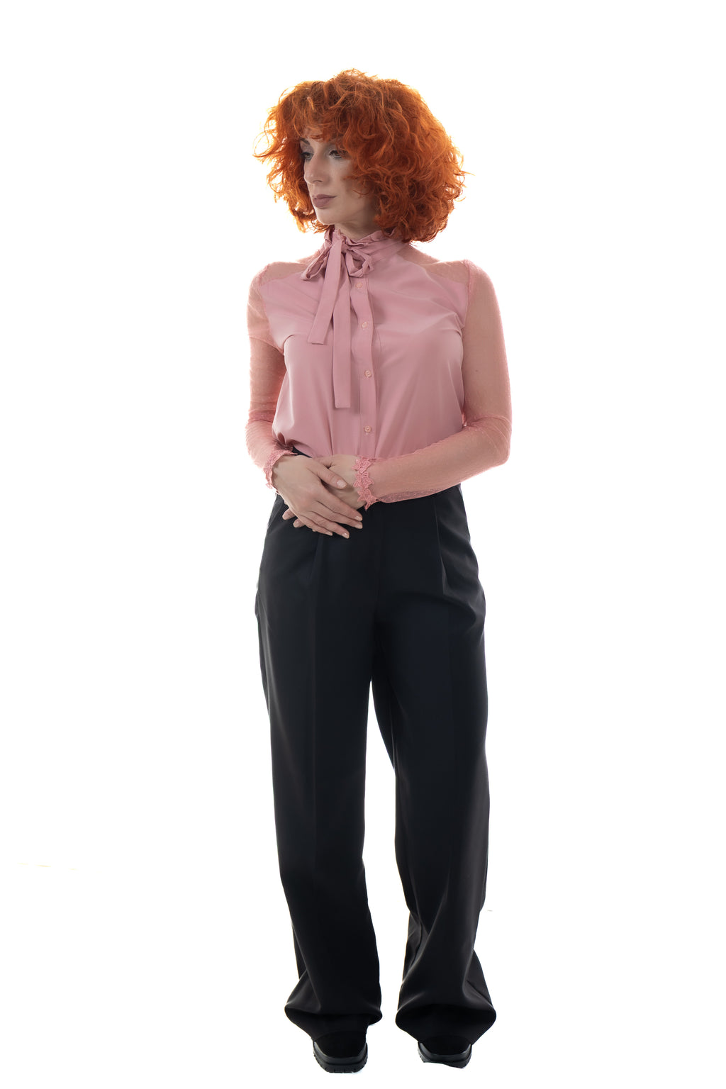 Πουκάμισο Με Τούλι Και Δέσιμο Στον Λαιμό