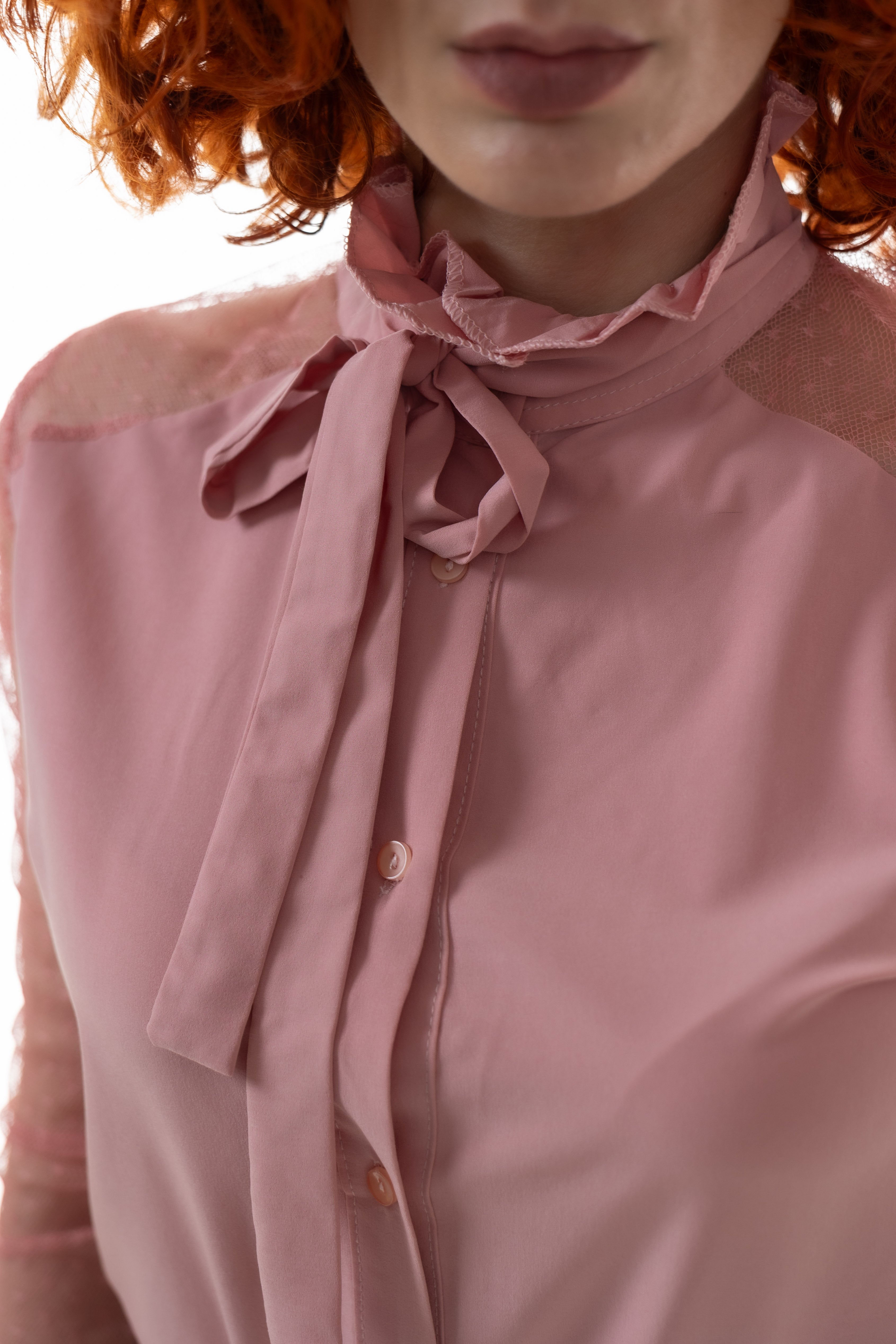 Πουκάμισο Με Τούλι Και Δέσιμο Στον Λαιμό