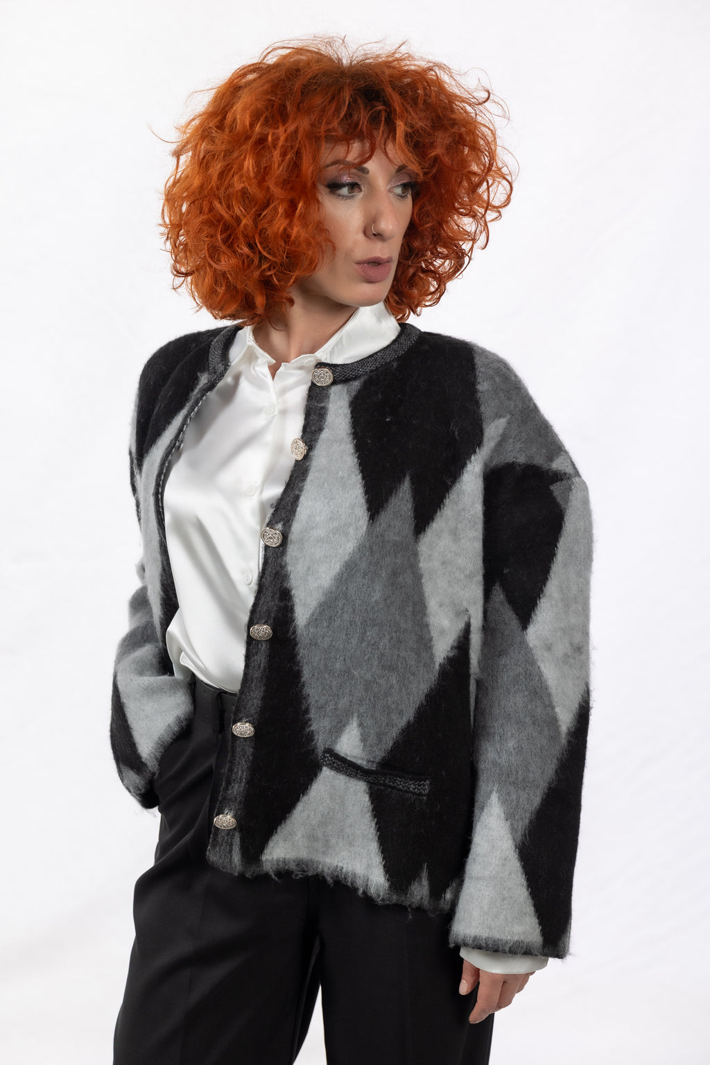 Μάλλινη Ζακέτα Με Γεωμετρικό Σχέδιο – EXCLUSIVE