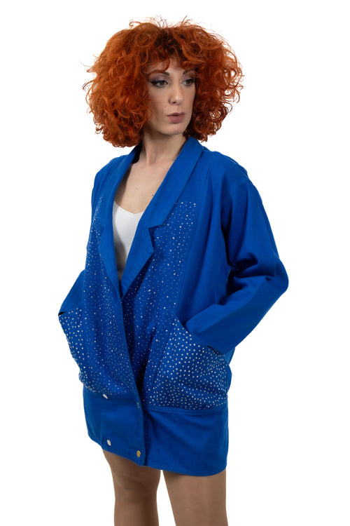 Oversized Denim Jacket Με Στρας