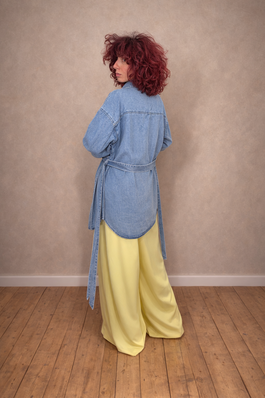 Βαμβακερό Τζιν Πουκάμισο Με Ζώνη