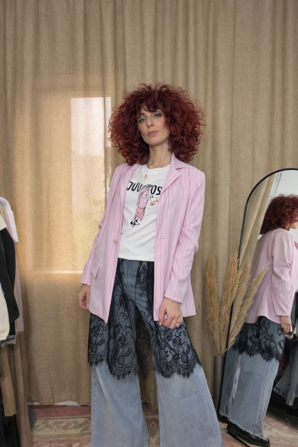 Ριγέ Μονόκουμπο Σακάκι